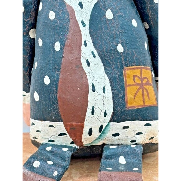 Santa Claus Folk Art Paper Maché Shelf Sitter Primitive Hand Painted Gnome - Picture 4 of 12